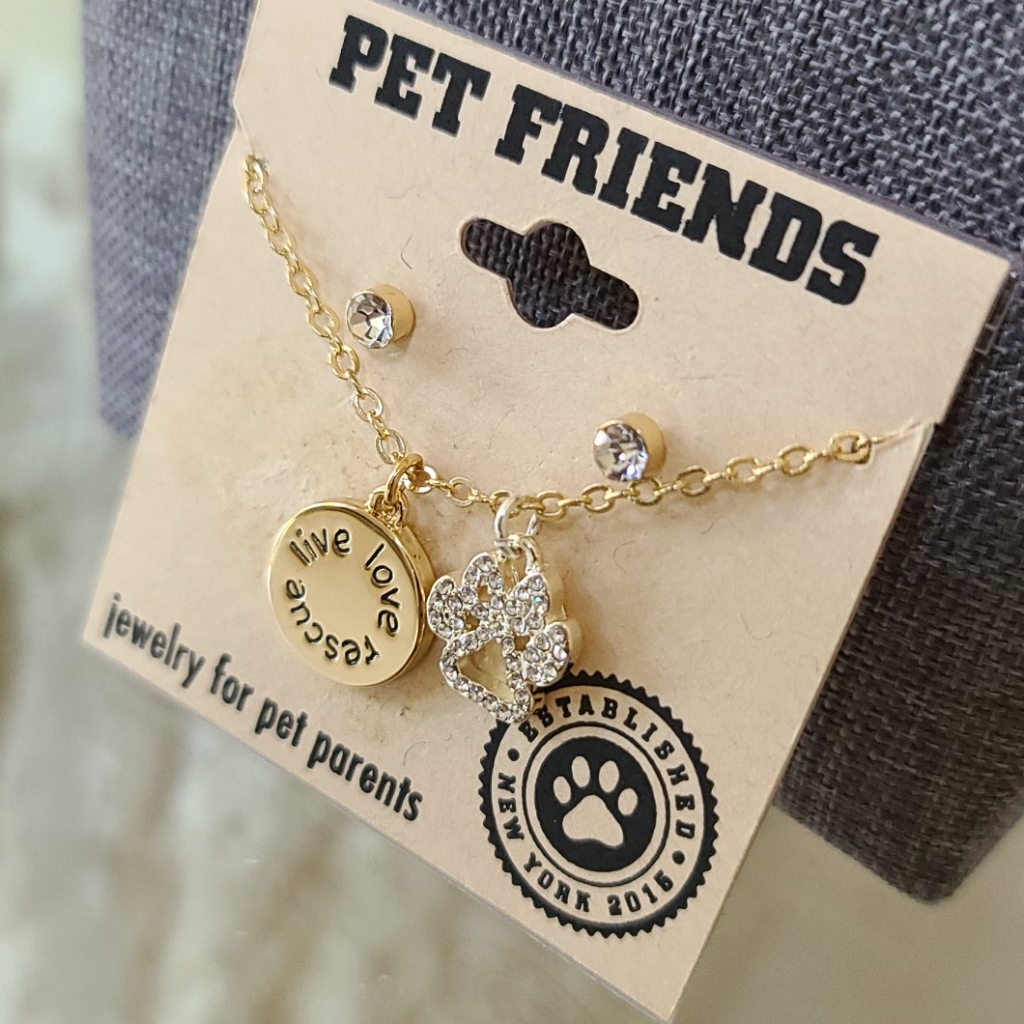 Pet Rescue Themed Earings And Necklace Set